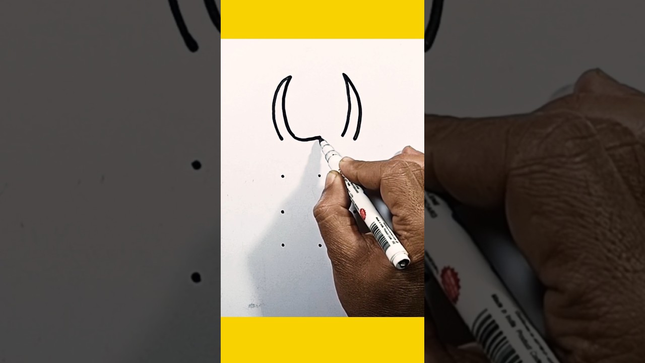 How to draw a cow easy step by step for beginners with 12 dots