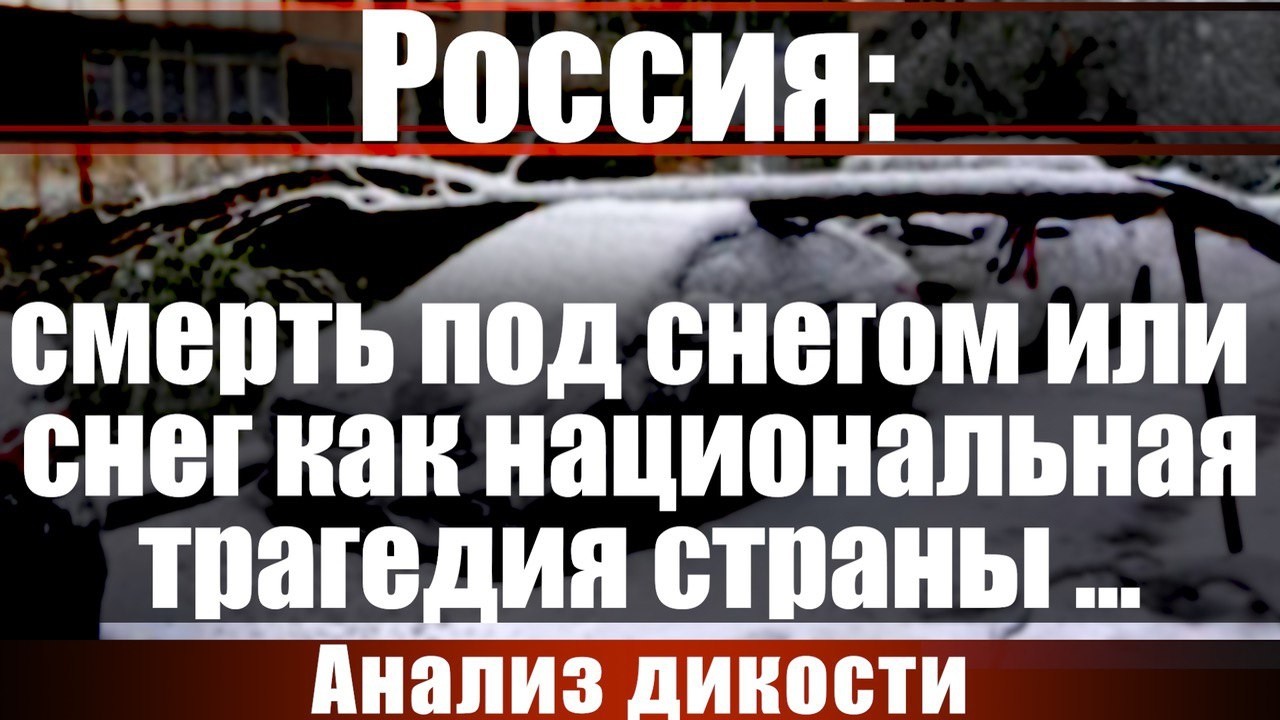 Смерть под снегом или снег как национальная трагедия страны...
