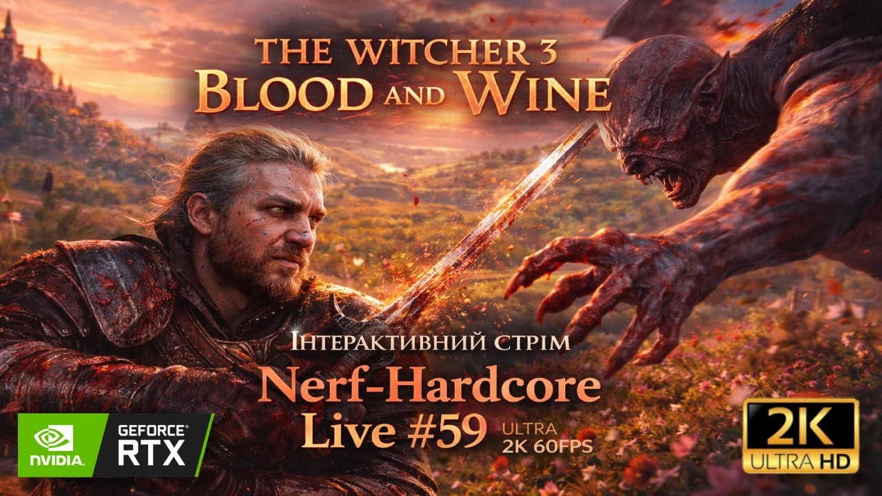 🍷 Witcher 3 Blood and Wine | Чат Керує Туссентом | Nerf-HardCore #59 🔥