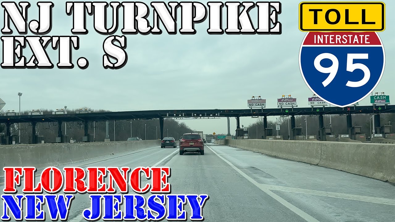 I-95 South - New Jersey Turnpike Extension - Florence - New Jersey - 4K Highway Drive