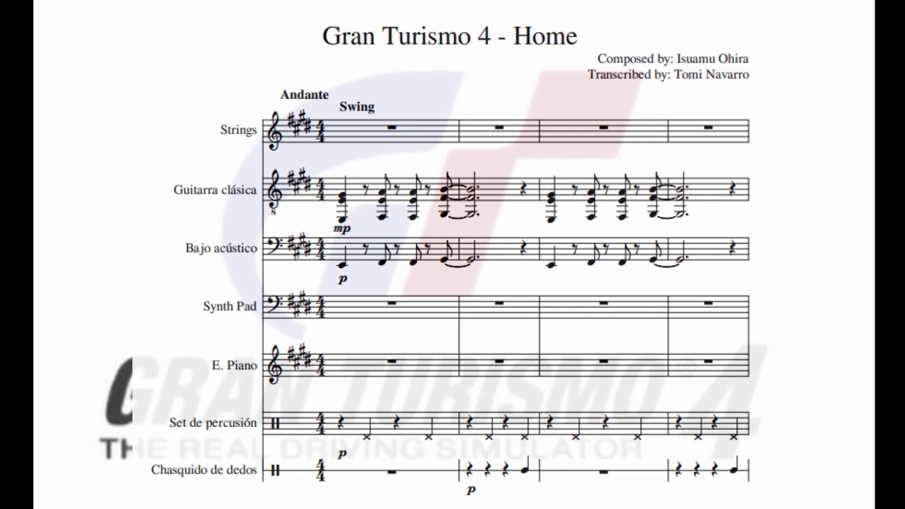 Gran Turismo 4 - Home ( Transcribed Score )