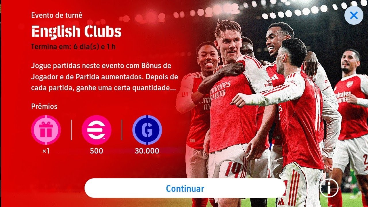 Jogando o evento ENGLISH CLUBS no Efotbool mobile 26 