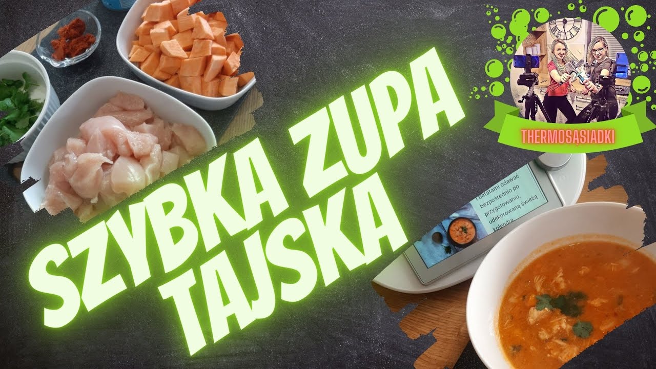Szybka zupa tajska z kurczakiem i batatami