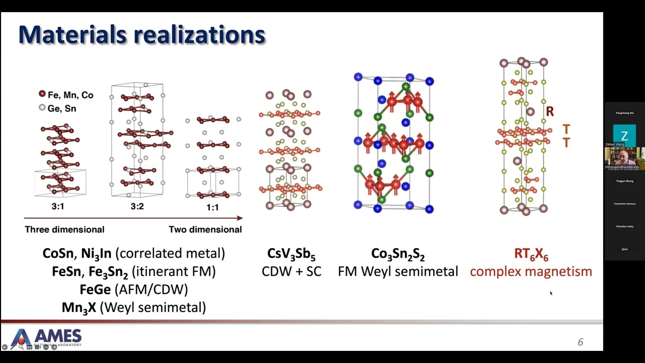 RCQM/FCMP: Rob McQueeney: Magnetism of the RMn6Sn6 kagome metals