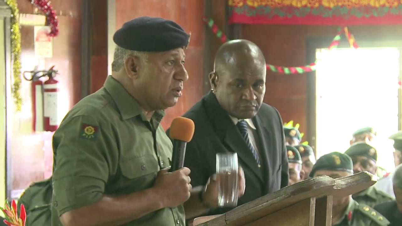 Fijian Prime Minister Voreqe Bainimarama, Chief Guest at the RFMF 4th Quarter Parade