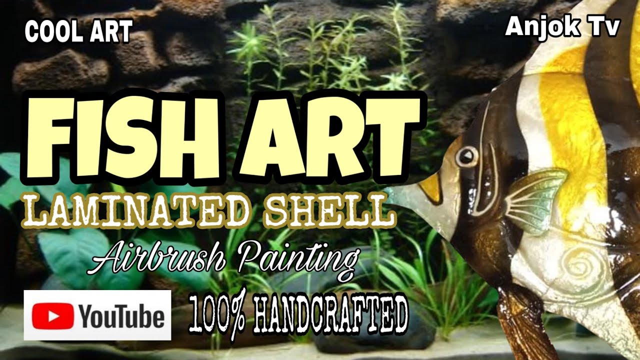Fish Art Airbrush Painting on Laminated Shell- Cool Art