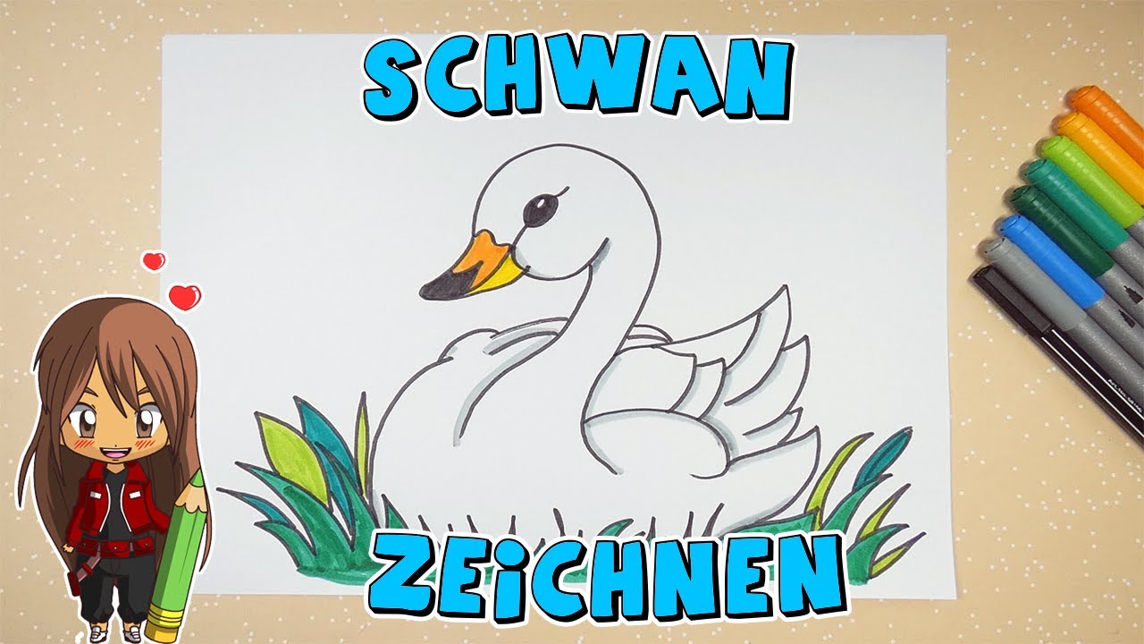 Schwan einfach malen für Kinder | ab 8 Jahren | Malen mit Evi | deutsch