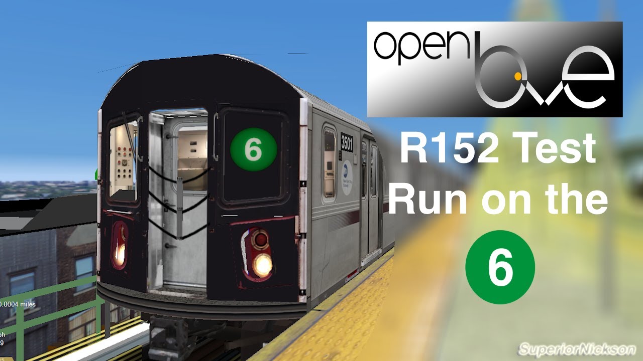 [Old R152] OpenBVE NYC Subway: R152 (6) Train Test Run Timelapse