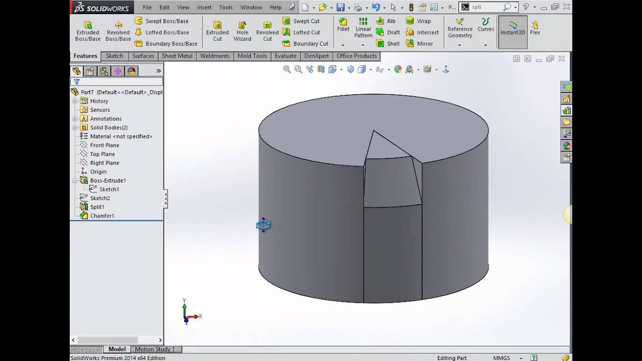Partial Fillet and Chamfer in SolidWorks