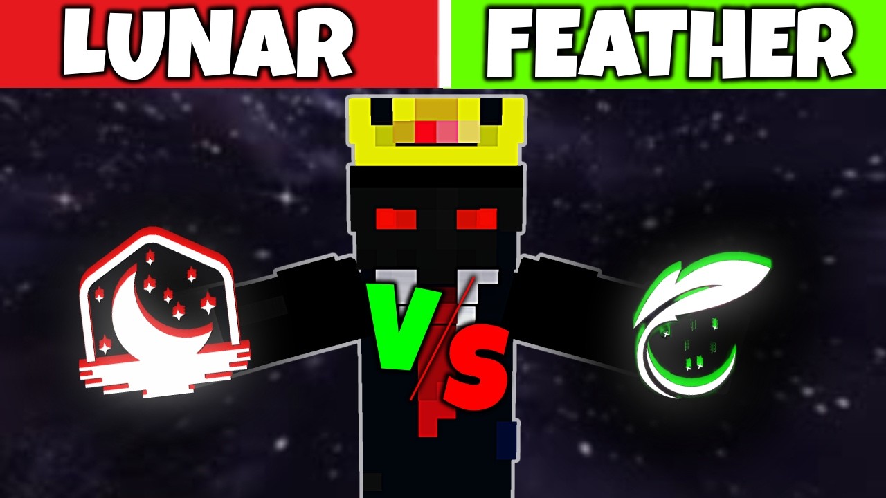 MCPE Lunar Client VS Feather Client 💀🔥| Which Is Better