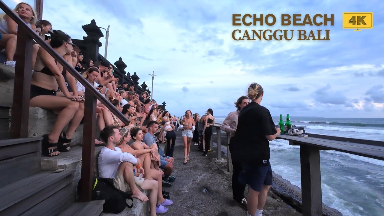 4K 2026 Echo Beach Canggu Bali Before Night | Weekend Full Walking Tour Bali Today