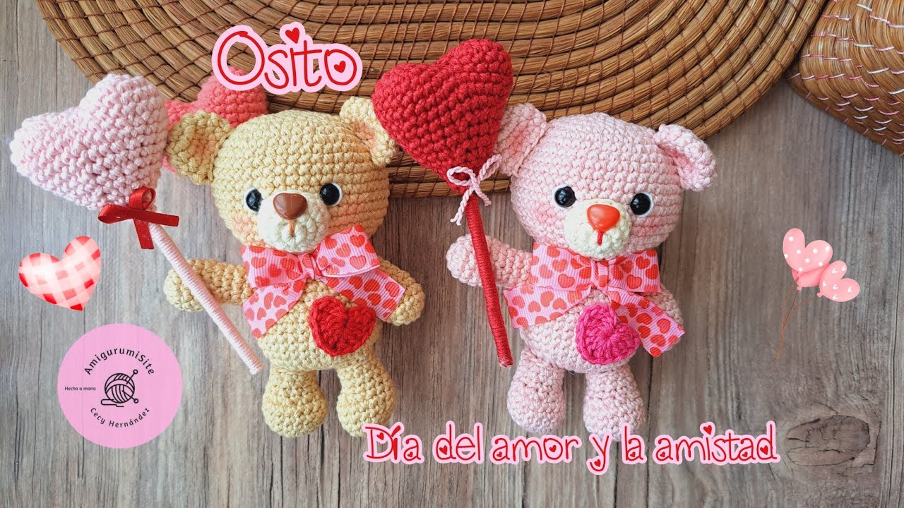 Osito tejido a crochet 🧸❤️🩷 ( Regalo de San Valentin )
