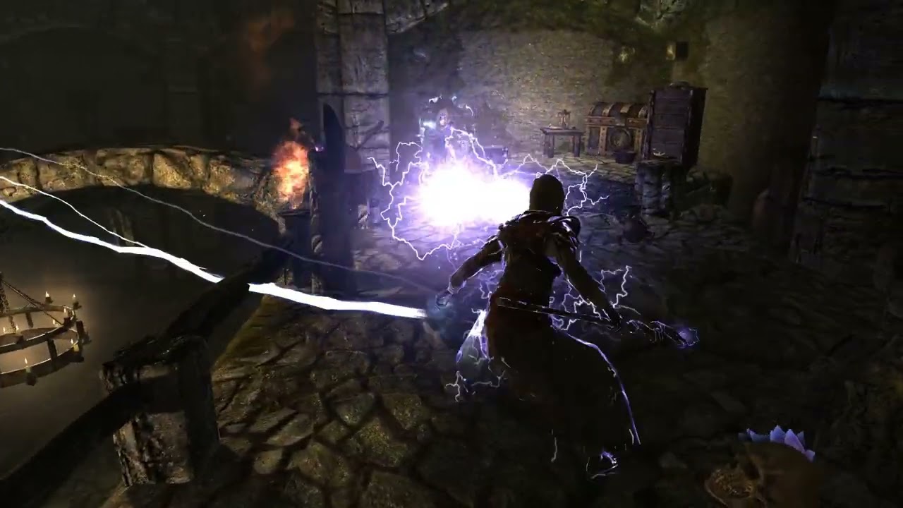 Skyrim Battles - Brelyna Maryon, J'zargo & Onmund vs Ildari Sarothril 1/2