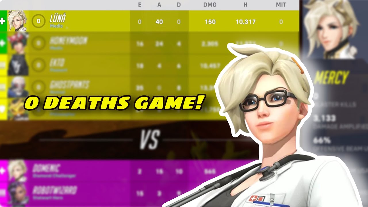 Overwatch 2: Console Mercy 0 deaths game! (Ranked)