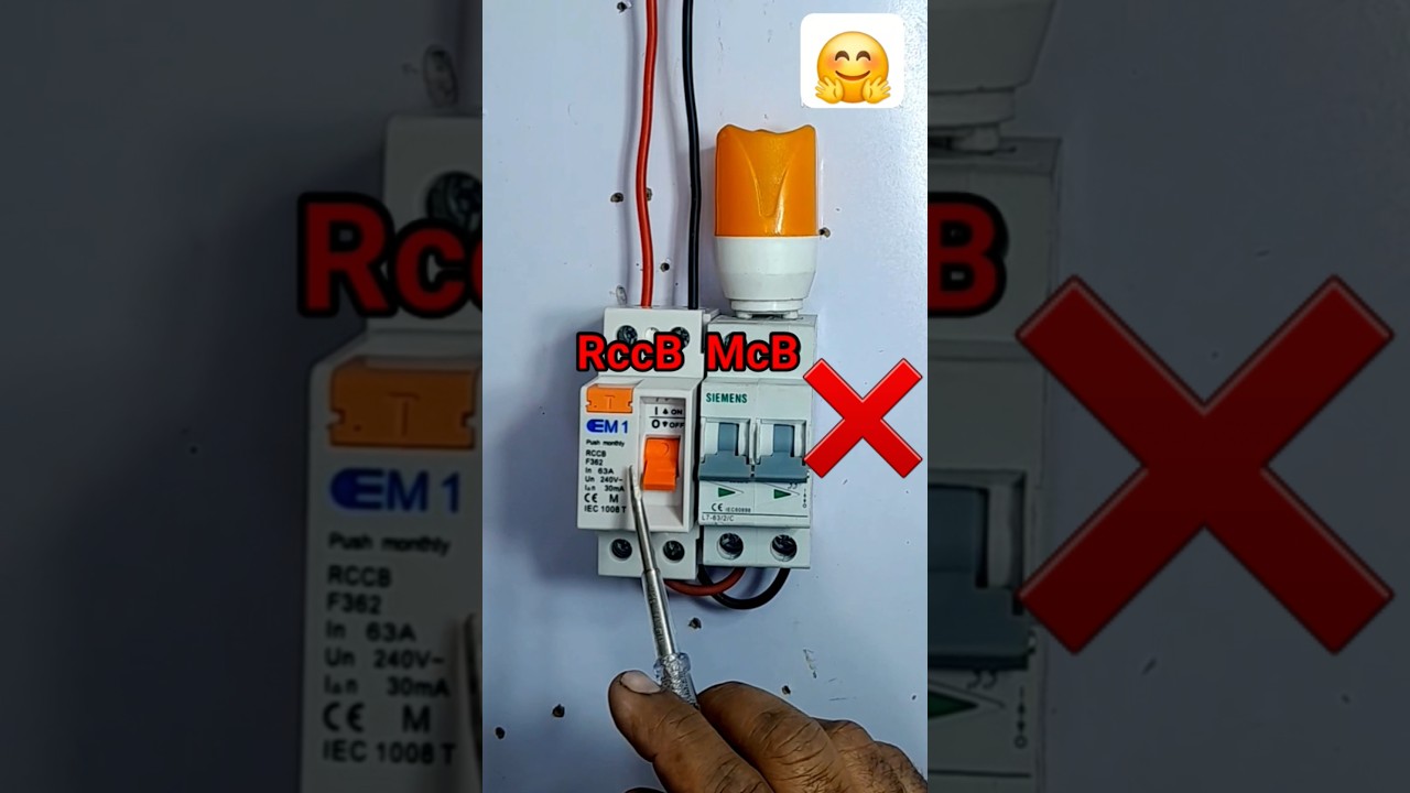 How to mcb and rccb connection #rccb #electrical #mcb #breaker #shorts