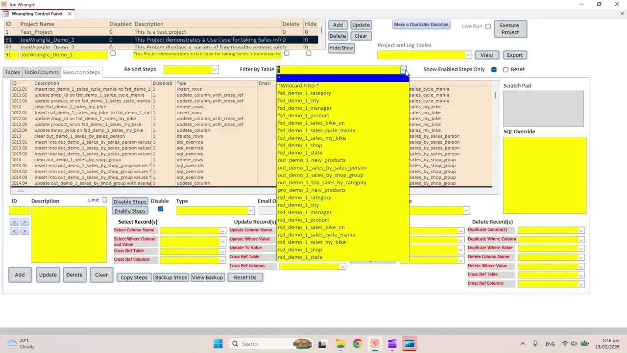 9  Disabling Steps and Restoring Data for Development
