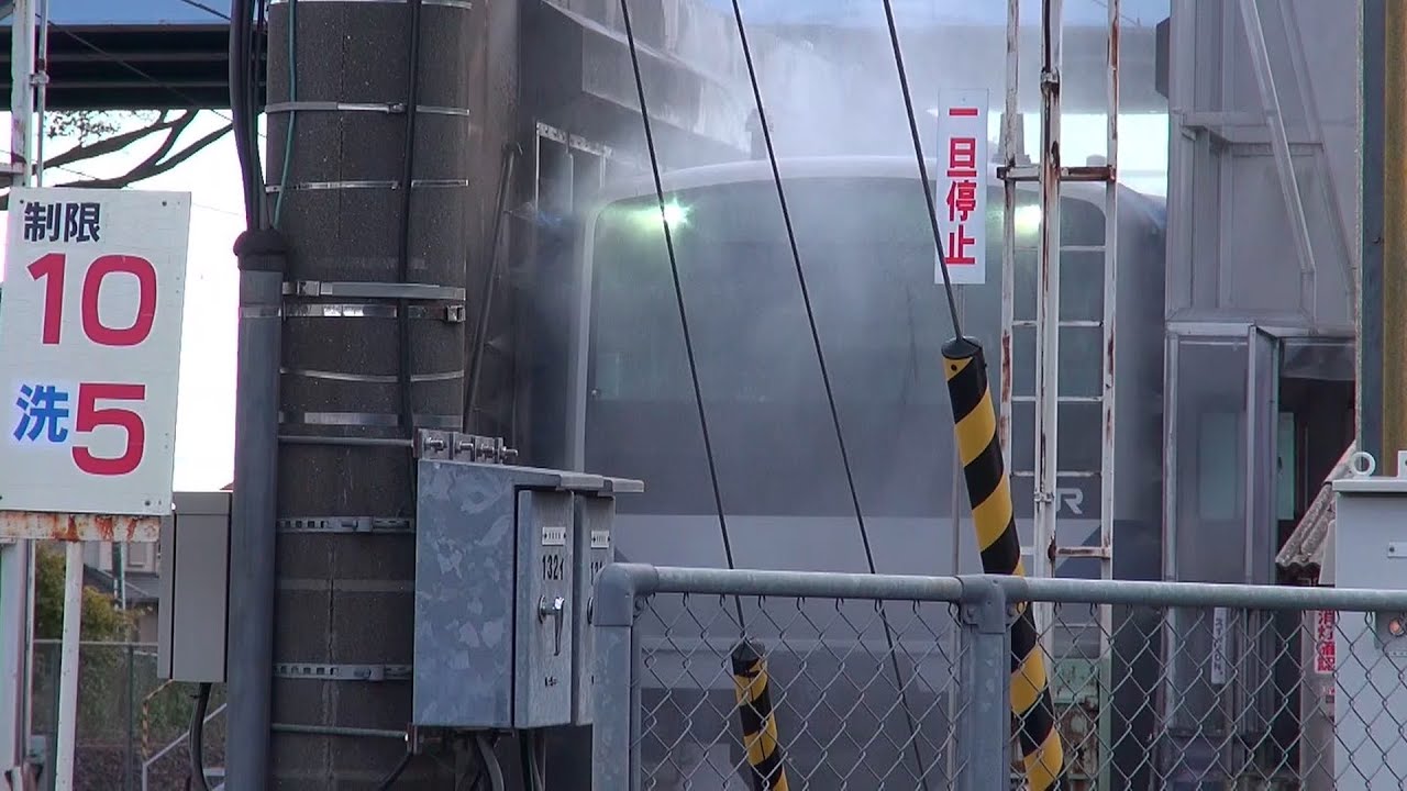 ♨いい風呂の日♨ 常磐線 E531系3000番台 K557編成 洗車シーン　勝田車両センター