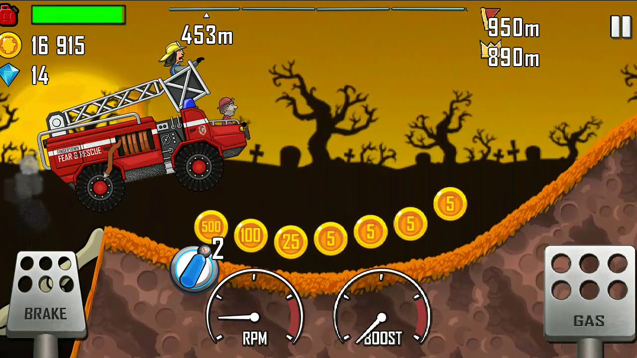 Hill  Climb  Racing  открыл трассу призрачно  тачки монстр траки