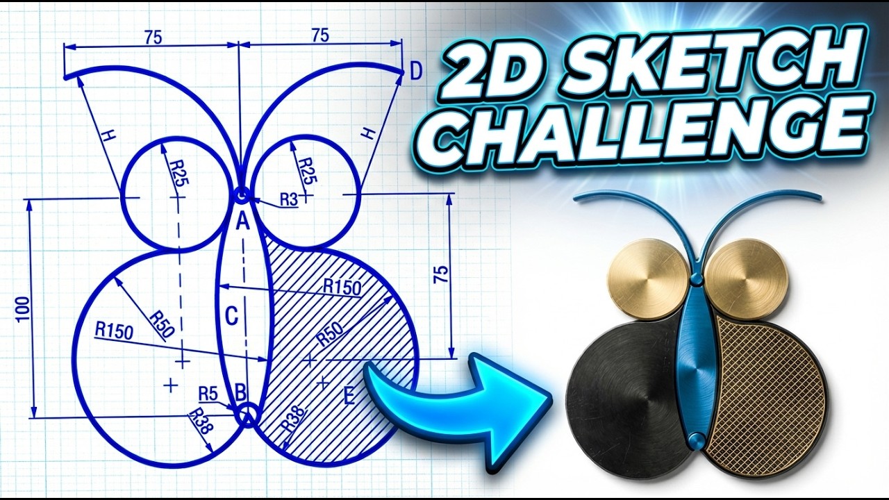 Autodesk Fusion - 2D SKETCH CHALLENGE 1