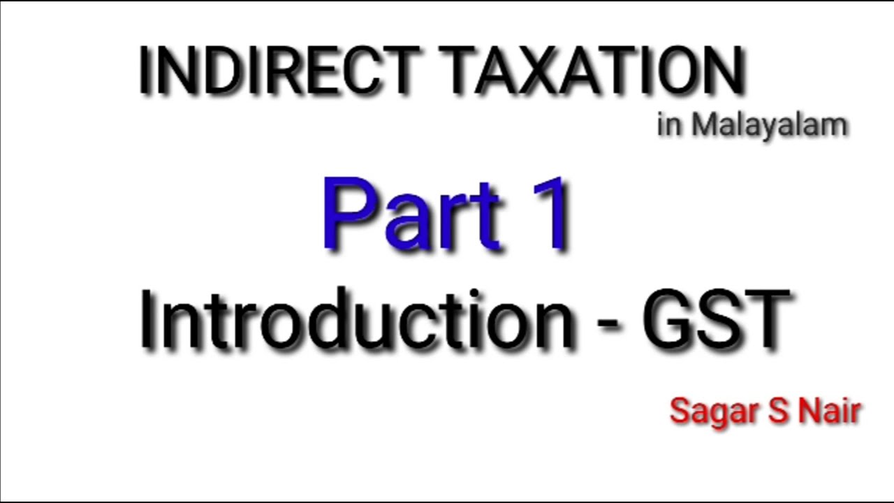 Part 1 CMA/CA/CS Indirect taxation GST
