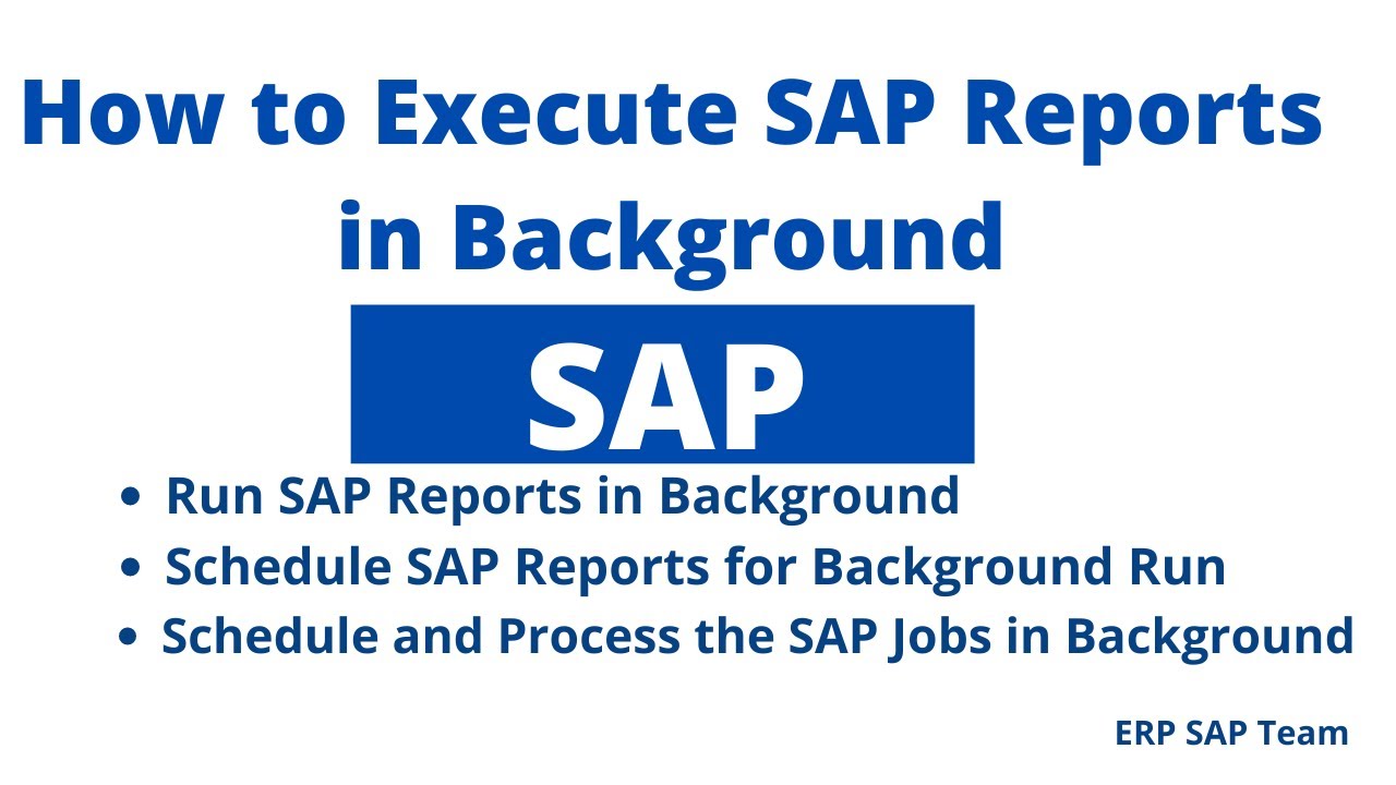 Как выполнять отчеты SAP в фоновом режиме