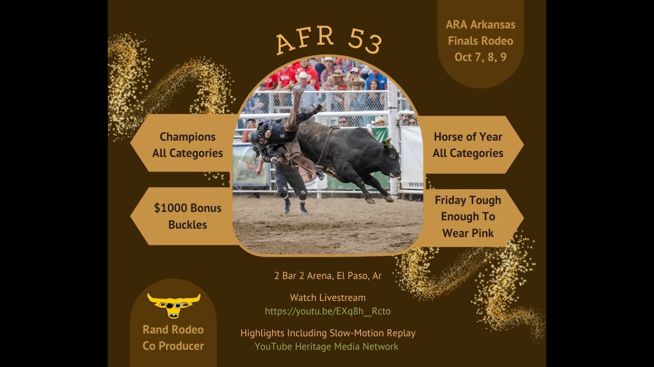 Rodeo - Arkansas Rodeo Association 2021 Finals.  Multi-camera live stream  with slow-motion replay.