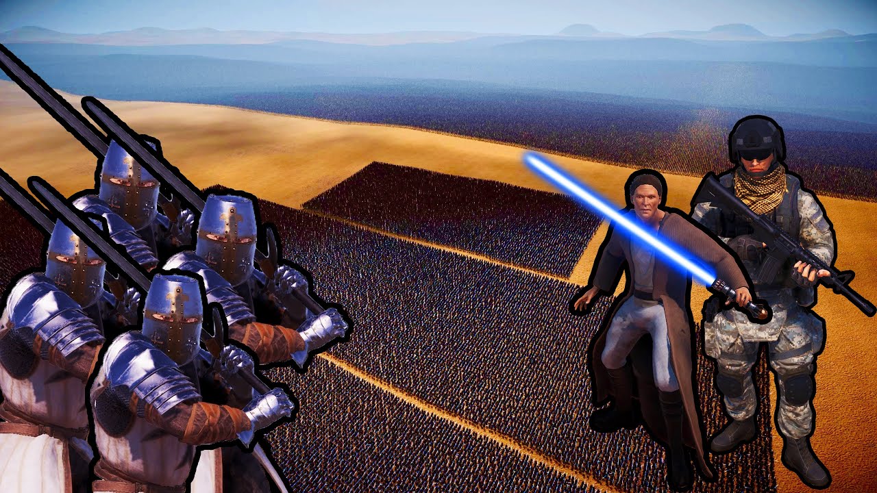 20 MILLION HEAVY KNIGHTS vs 200,000 JEDI KNIGHTS + 100,000 MODERN SOLDIERS | UEBS 2