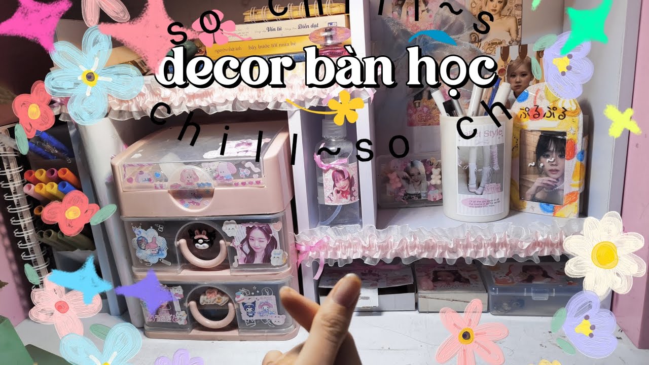 Decor bàn học with mee #cute #deskdecor #kpop #zitdayne 
