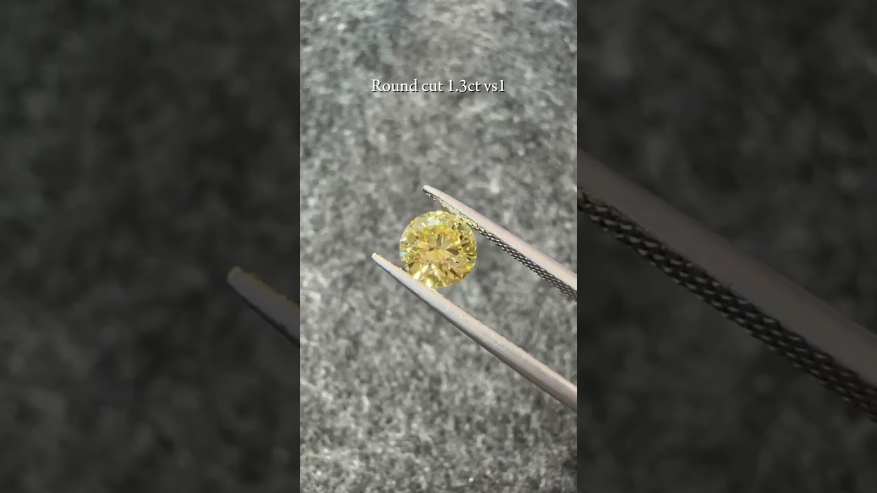 💛 1.30ct Round Brilliant Lab-Grown Yellow Diamond | VS1 Clarity