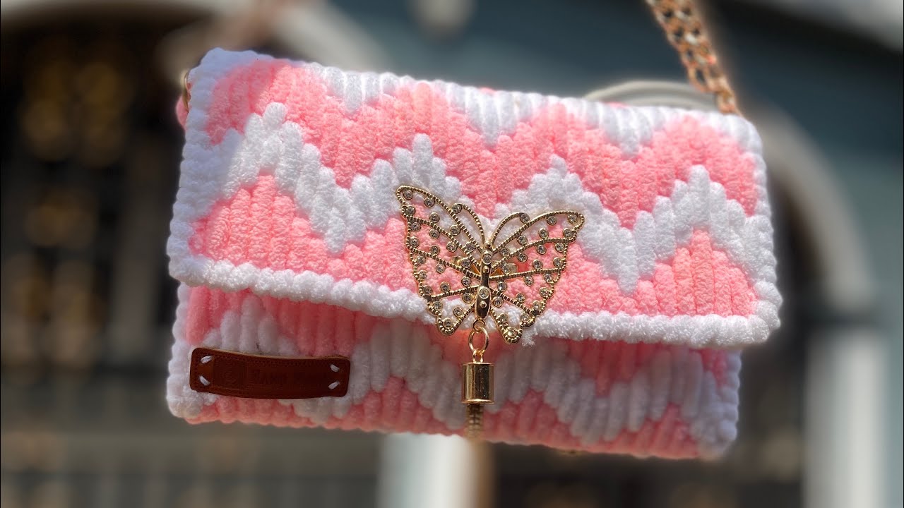 How to make a horizontal zigzag bag with plastic canvas/EsthonCrochet