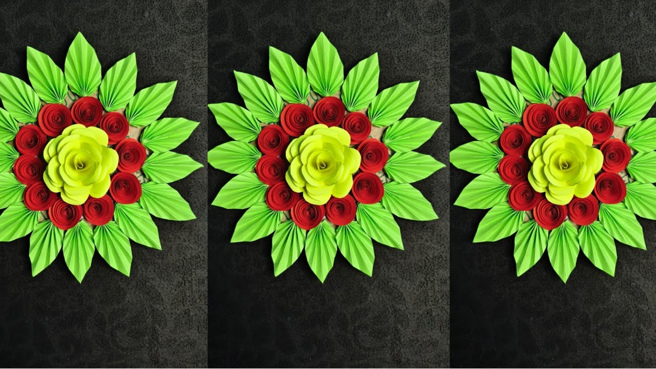 Beautiful paper flower wall hanging ideas wall decor Paper flower wall hanging 
