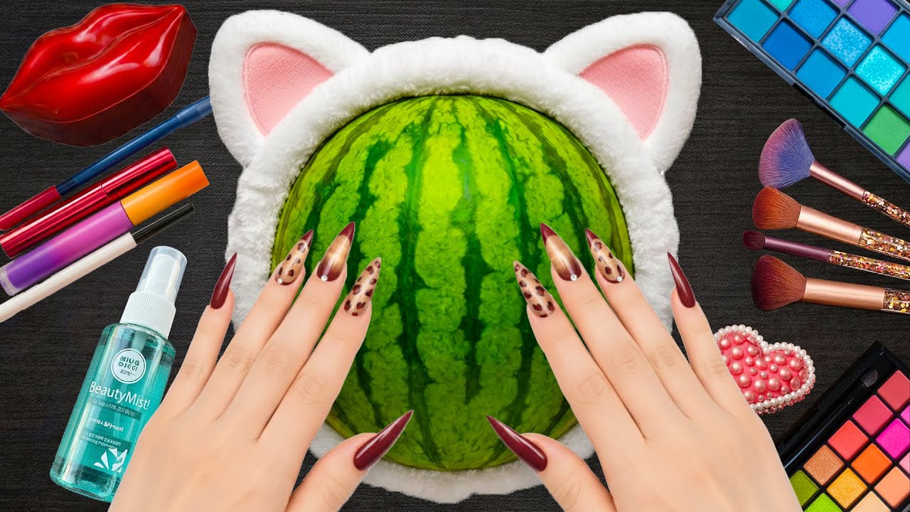 ASMR Makeup on Watermelon (No Talking)