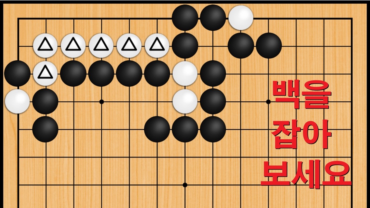 바둑 묘수 사활 - 하늘도 감탄할 묘수가 나옵니다. 백을 잡아보세요