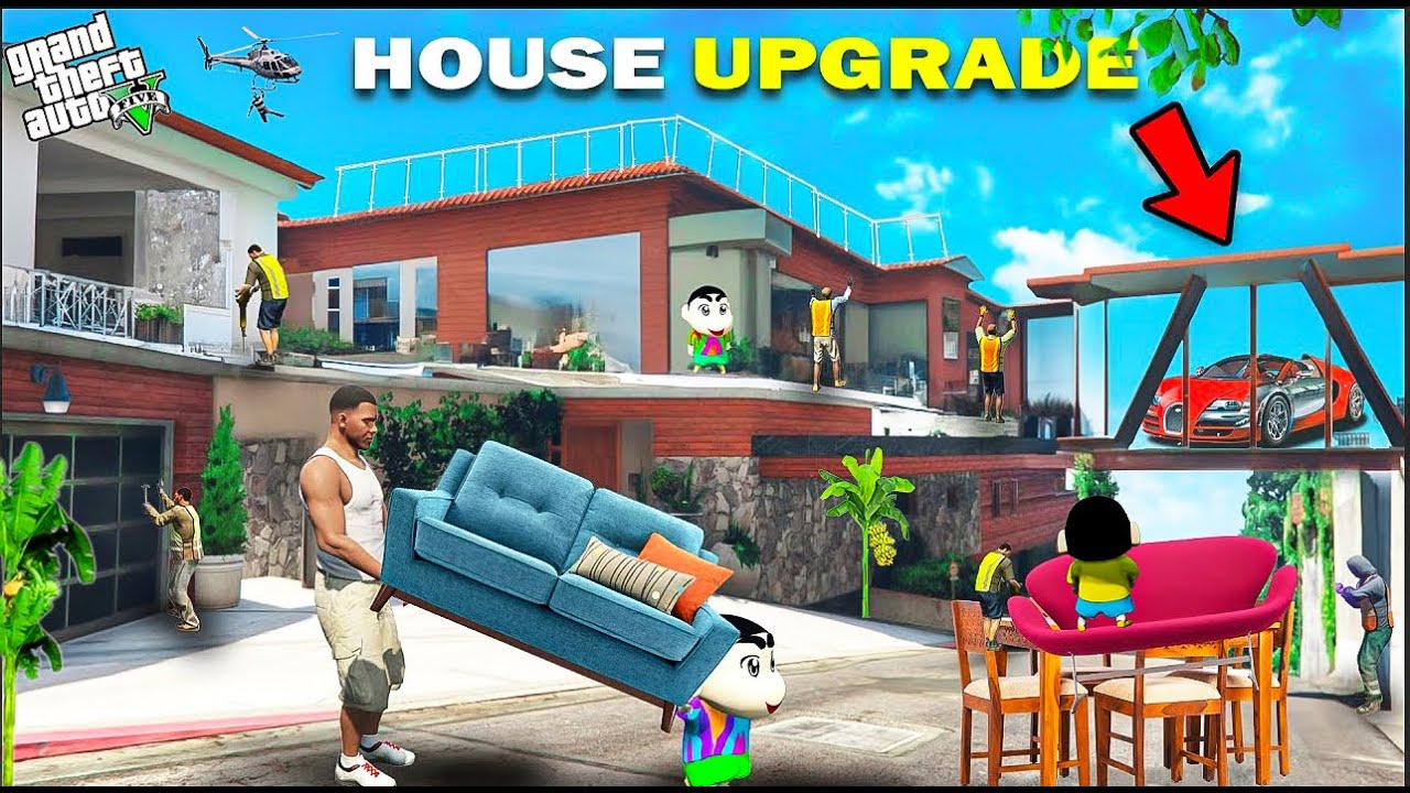 GTA 5 : Franklin Shinchan & Doraemon Collecting Money For New Ultimate Luxury House Upgrade GTA 5