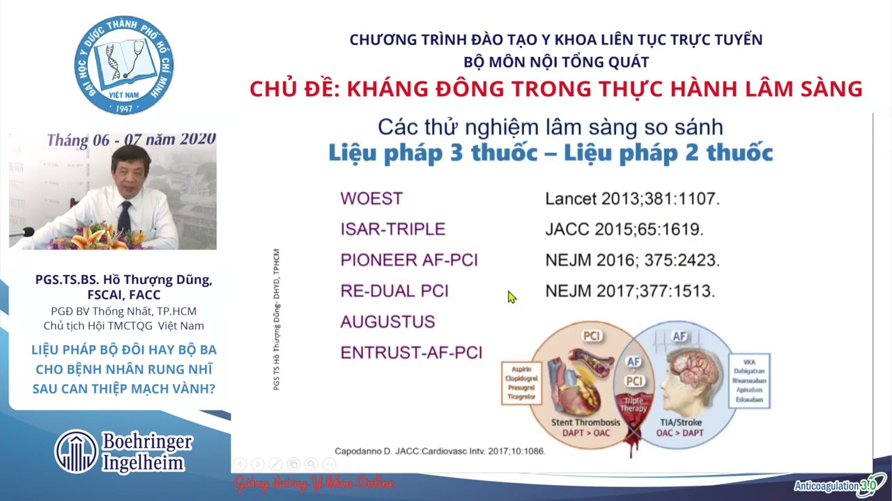 LIỆU PHÁP BỘ ĐÔI HAY BỘ BA CHO BỆNH NHÂN RUNG NHĨ SAU CAN THIỆP VÀNH? PGS. TS. BS. Hồ Thượng Dũng