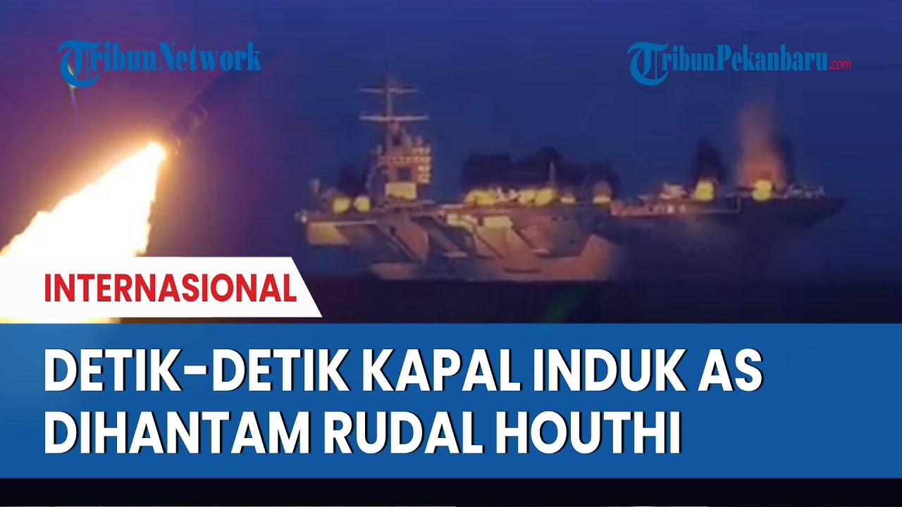 Detik-detik Rudal Houthi Hamtam Kapal Induk AS Eisenhower