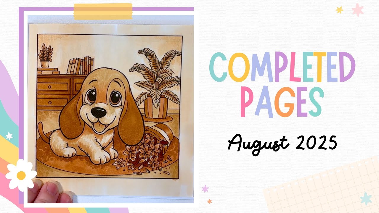 🎨 August 2025 Completed Colouring Pages | Amanda Colours 🖌️✨