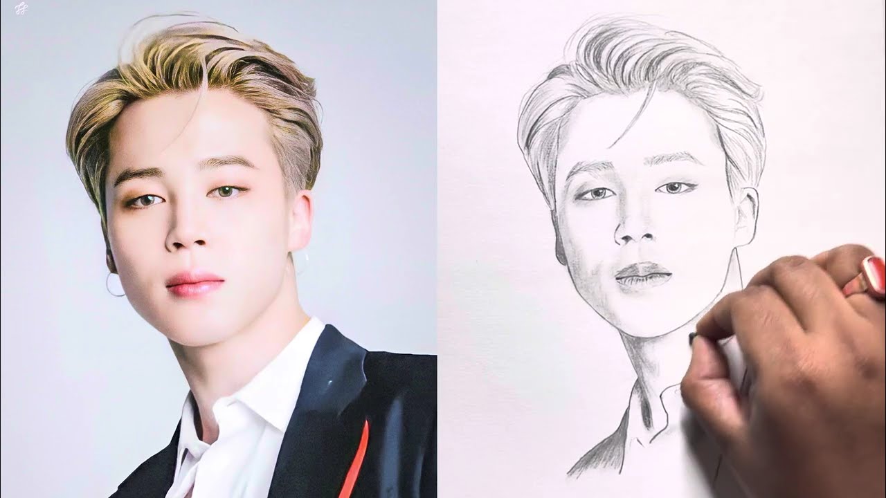 지민 JIMIN BTS KOREAN Singer Drawing | How to Draw ||