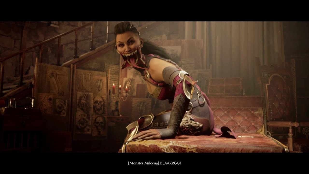 Mileena Tarkatan Disease Transformation Cutscene Mortal Kombat 1