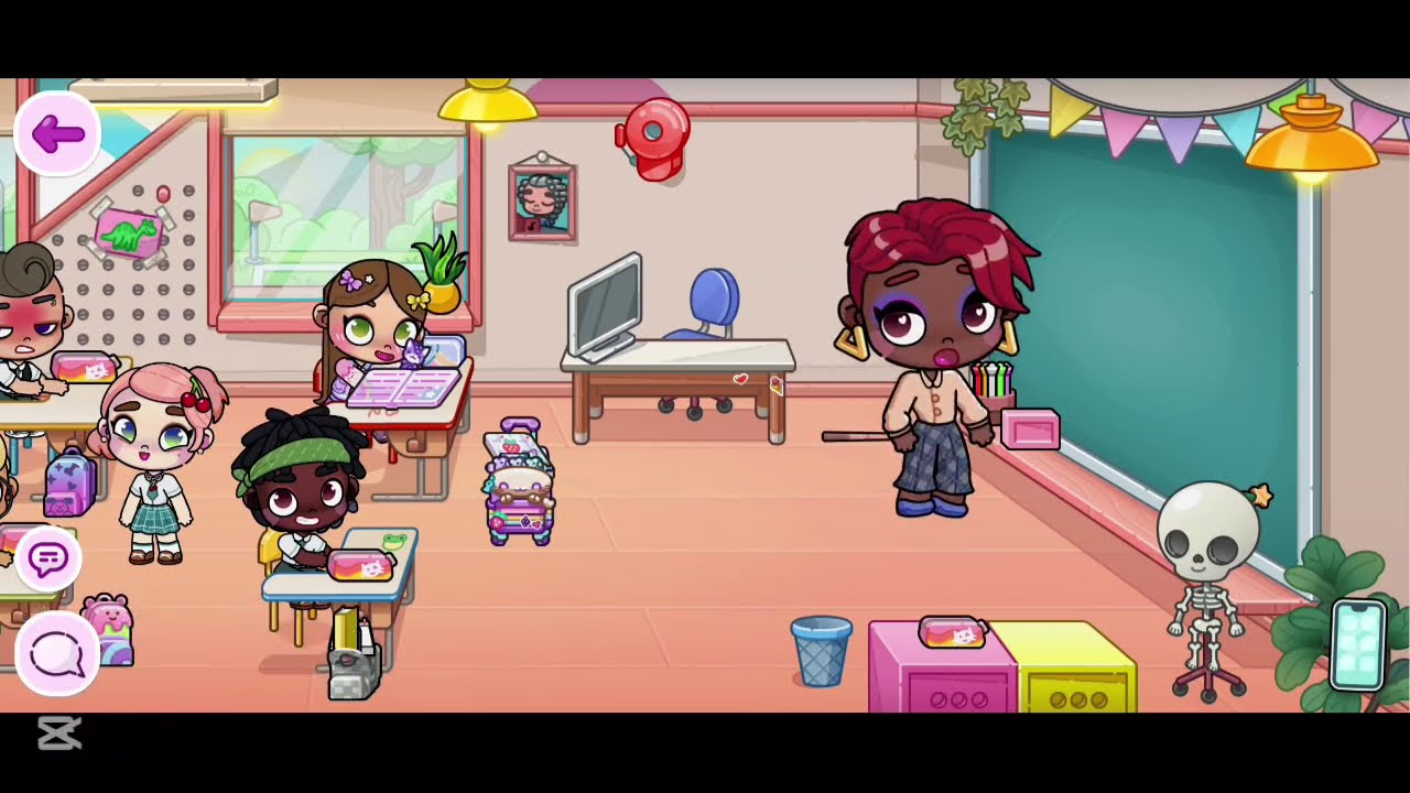 Gêmea Yara primeira rotina da Manu no Avatar Wolrd na escola.