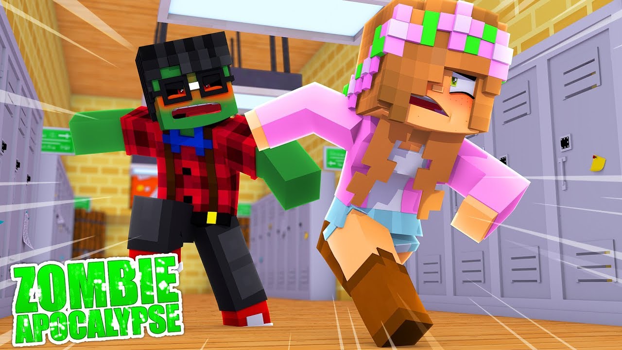 ZOMBIE ATTACK IN THE SCHOOL| Minecraft Little Kelly