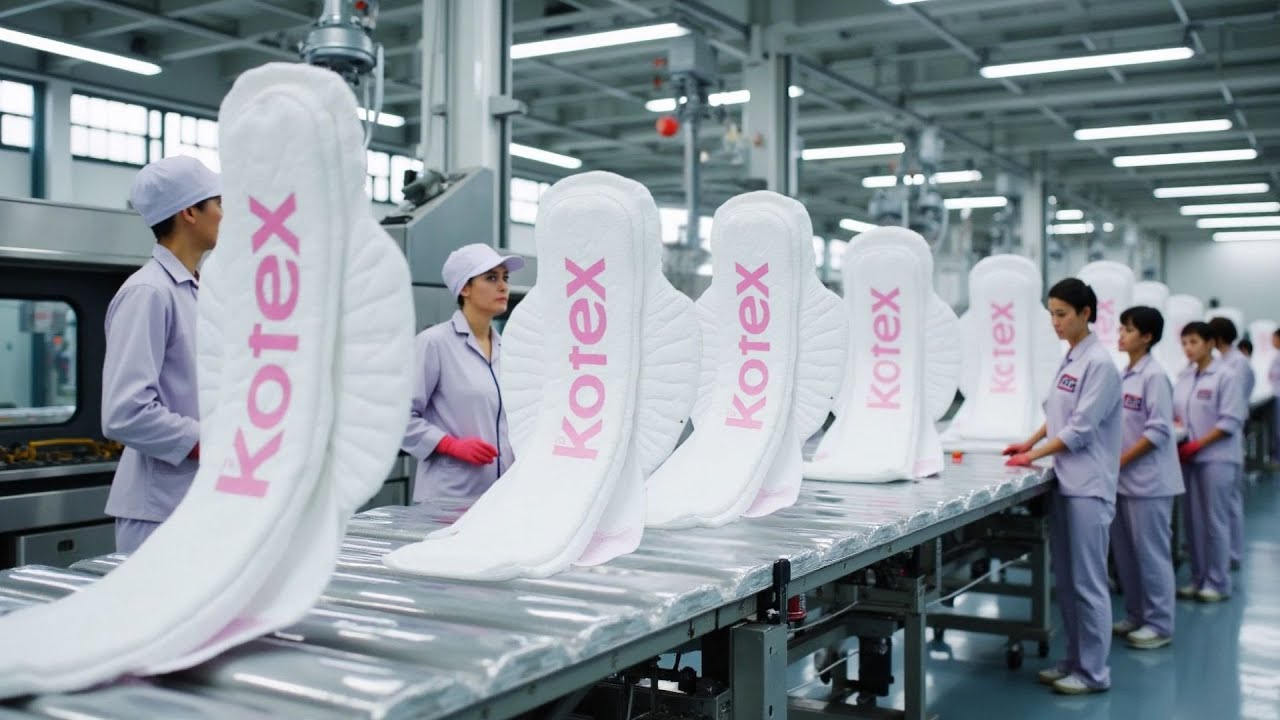 Inside a Modern Kotex Sanitary Pad Factory &ndash; Full Production Process