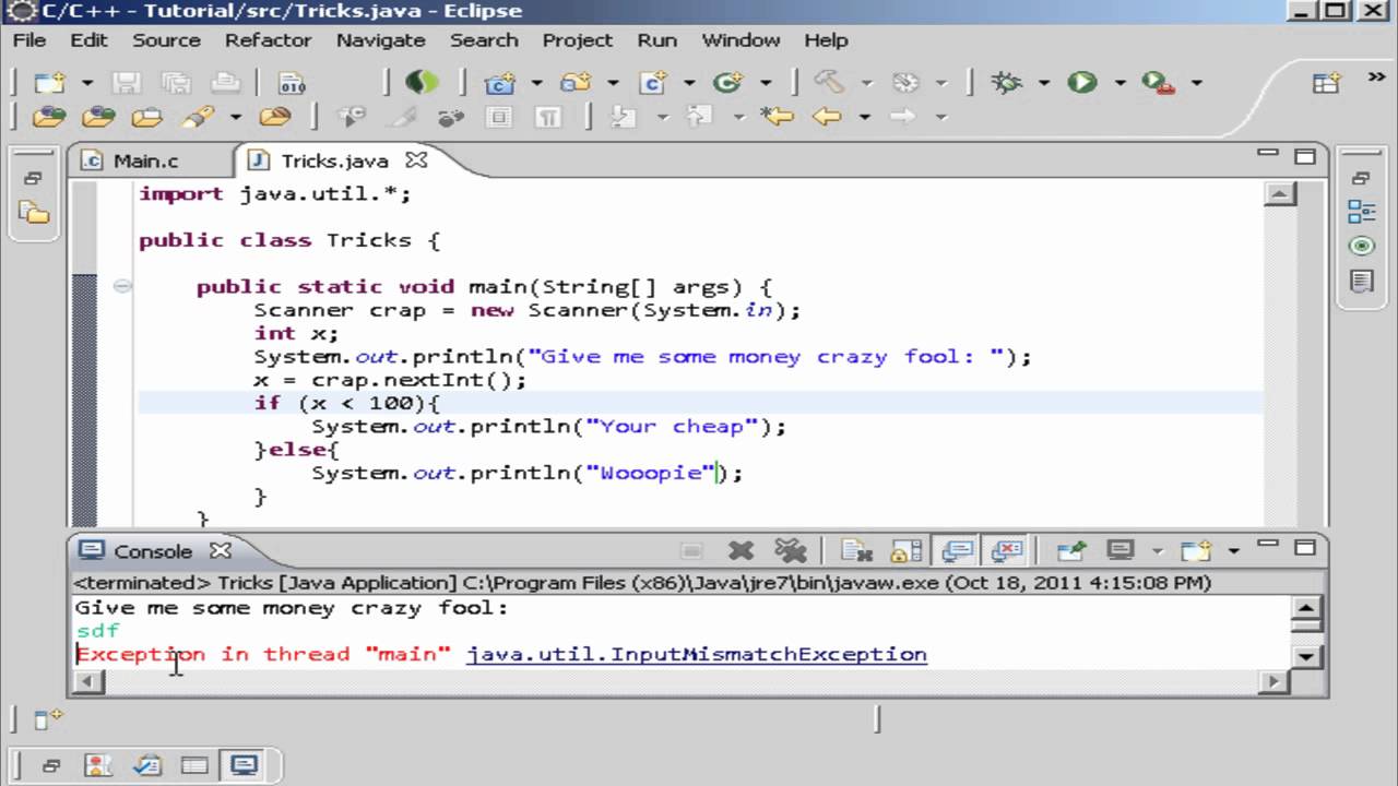 Java Jdk 7 Tutorial 29 Exception handling with Try and Catch