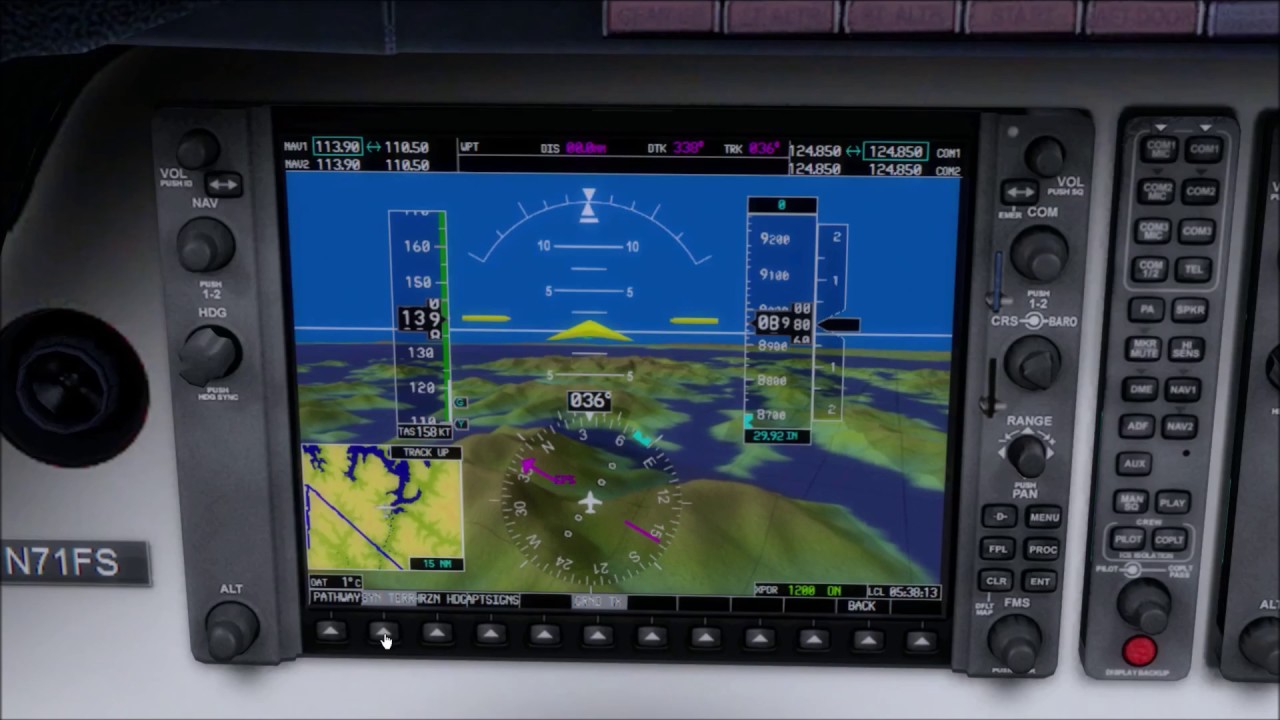 WebSimConnect G1000 Synthetic Vision System