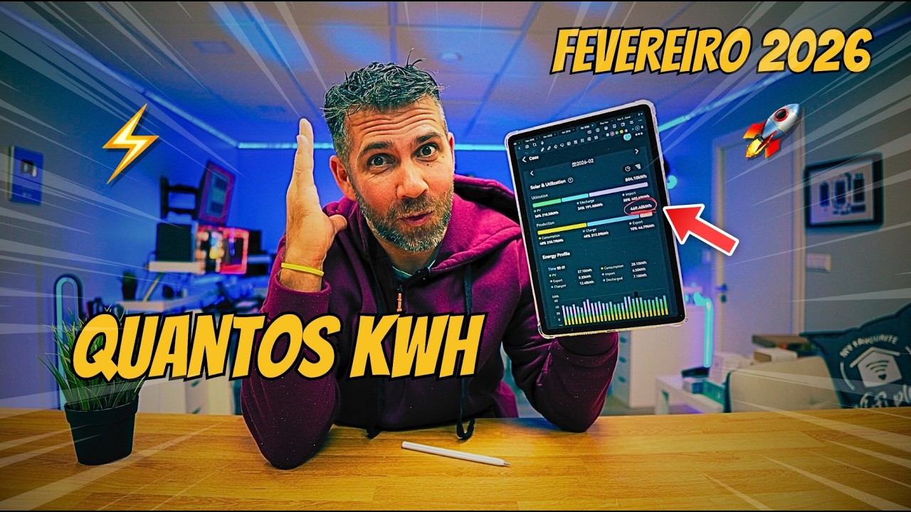 😎 A SUBIR 🔺 🤯 Produção Solar Inversor Deye 6K + Bateria 15 kWh | Fevereiro 2026 🚀