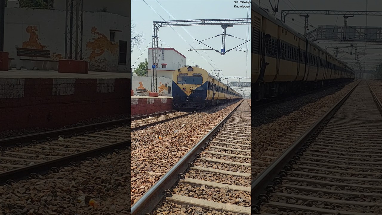 😍Indian Railways | Local Passenger MEMU Train | Departure Long📢Horn Sound#shorts #whistle #trending