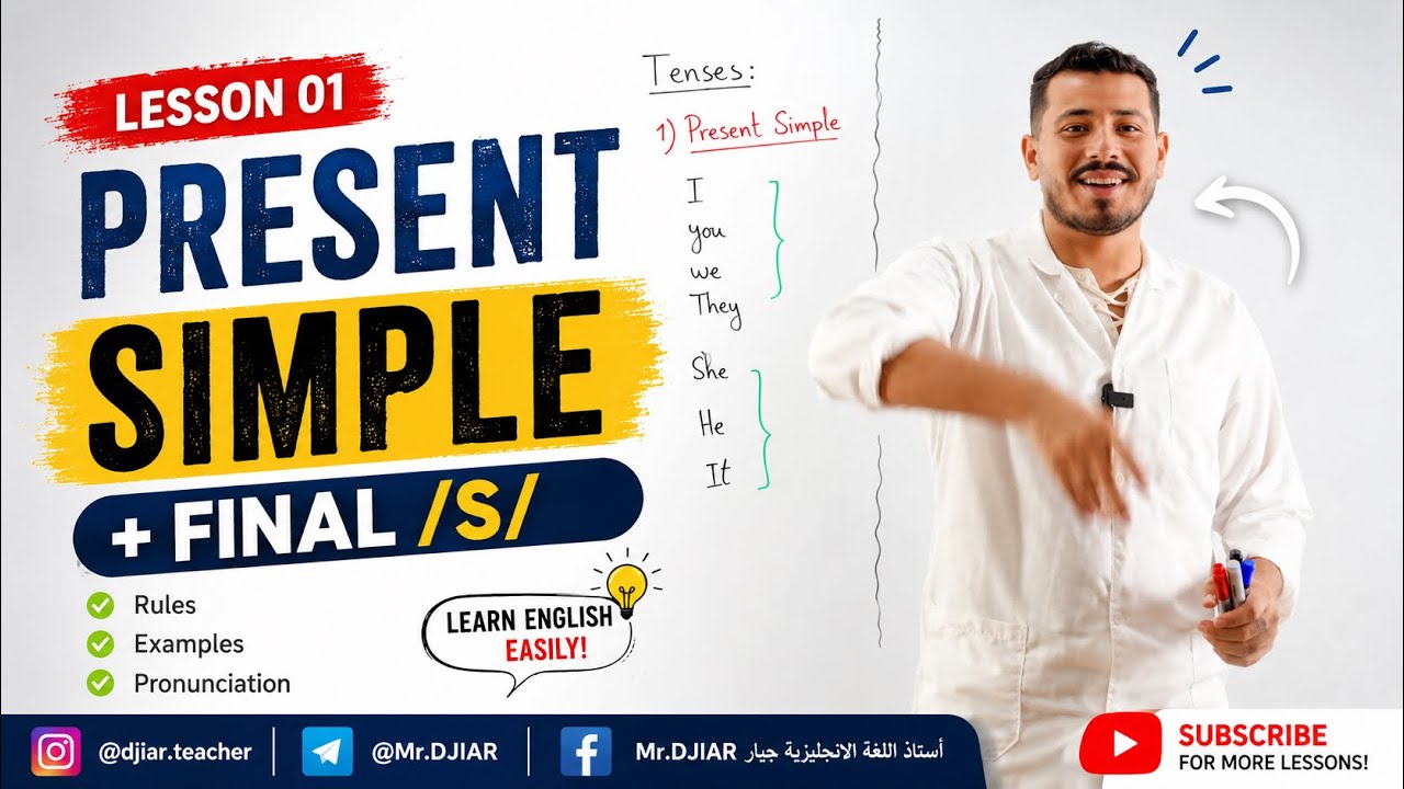 Tenses ( present simple ) + Final /s/ أفضل شرح لدرس المضارع