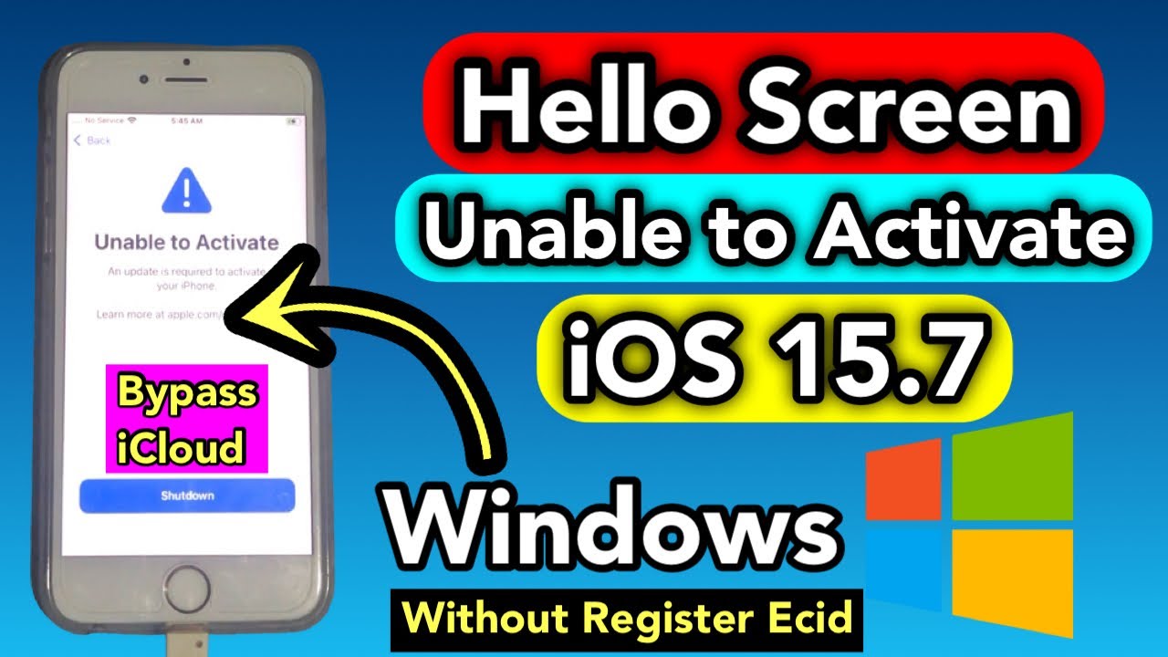 Windows Hello Screen iCloud Bypass iOS 15.7 | iPhone 6s Unable to Activate iOS 15 Fix |