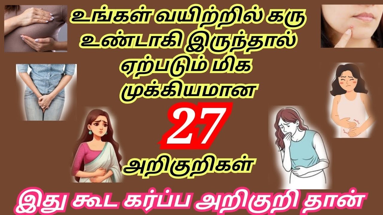 27 Pregnancy symptoms| Karpaarikurikal|early pregnancy symptoms in tamil|#pregnant #pregnancytips