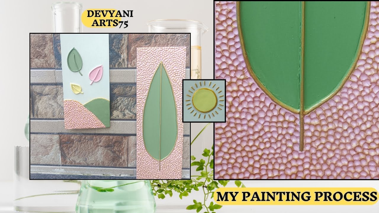 Pastel Leaf Texture Art | Minimal 3D Nature Painting Tutorial | ytvideo | shorts | new | ytshorts